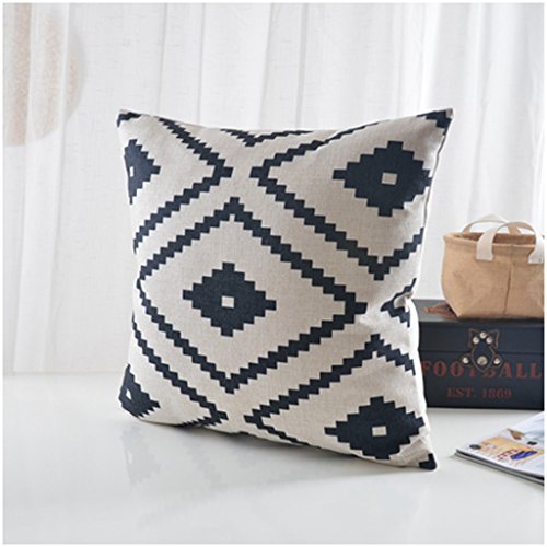 MEILING Nordic Cotone Lino Bianco e Nero Geometriche casa Cuscini Home Furnishings Display Support Cuscini Cuscino Lombare (Colore : 45cm-Without A Core)