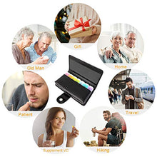 Portapillole Organizer 7 giorni con porta tablet PM PM Dispenser settimanale per tablet 14 scomparti grandi rimovibili con borsa in pelle