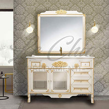 Shop Chic Arredo bagno barocco 120 cm con piano in marmo bianco