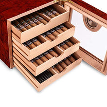 FGDSA Umidificatori,Cigar Mellow Cedar Wood Scatola per Sigari Idratante A Quattro Strati di Grande capacità per Club di Home Office (Colore: Marrone, Dimensioni: 24 * 22 * 24 Cm)
