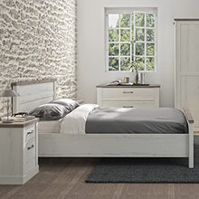 Meubletmoi - Cassettiera con 3 cassetti, decorazione in rovere bianco e effetto cemento, camera design classico chic