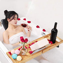 Vaschetta Bagno bambù Vasca Bagno Vassoio Lati Estesi Costruito nel Supporto Tablet da Libro Vassoio Cellulare Integrato Supporto Wineglass Altri Accessori Posizionamento