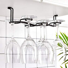 DIYARTS Calici per Portabottiglie Vino A 6 Fori Appesi sotto L'armadio Cremagliera in Ferro Battuto Appendiabiti per Vino in Vetro Contenitore di Scarico Scaffale per Bar Cucina Ristorante