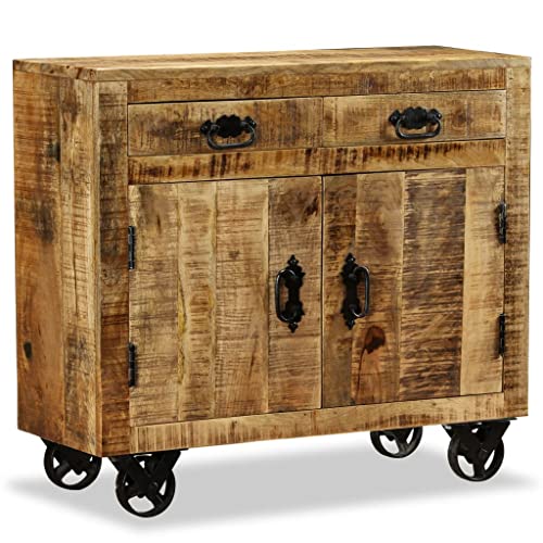 vidaXL Credenza con 2 Cassetti 1 Armadietto in Legno Grezzo Mango Cassettiera