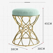 EXCLVEA Sedile per Trucco per Camera da Letto Vanity Sgabello Tondo Mid-Century Modern ottomano poggiapiedi Side Table Rimovibile Metallo Leg Design (Colore, Dimensione : 38x45cm)