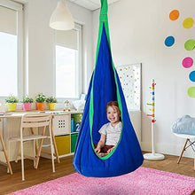 YCHCH Altalena Sospesa per Bambini, Cuscino Gonfiabile con Cintura in Cotone Tenda per Sedia A Dondolo per Amaca A Dondolo per Bambini - Blu