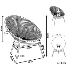 Beliani Sedia Giardino Rattan PE a Raggi Arancione Resistente Agenti Atmosferici Acapulco