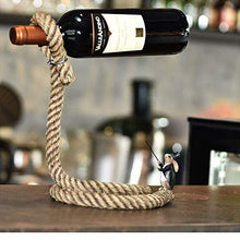 Baoniansoo Cremagliera del Vino Rosso del Mago Magico della Resina dell'Annata Holder Portabottiglie di Vino Sospendi la Scultura di Corda Mestieri pratici per la Decorazione Domestica