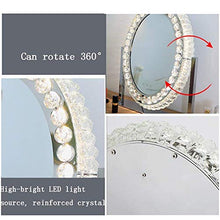 GUOJINE Specchi da Toeletta da Appoggio con Luci A LED,Illuminato Professionale Specchio Cosmetico con Lampadina Dimmerabile, Specchio da Barba Rotondo con Interruttore Smart Touch