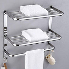 NHLBD Mensola da Bagno, mensola portaoggetti - 3 ° Piano Bagno Mensola Hanging Shelf Rettangolare Bagagli Mensola for Doccia in Camera con Portasciugamano partizione Hook Bagno