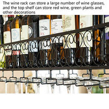 Portavini Portabottiglie in Metallo A Soffitto, Regolabile in Altezza, Portabottiglie in Ferro Multifunzionale, Portabottiglie, Adatto per Ristoranti, KTV, Bar, Nero