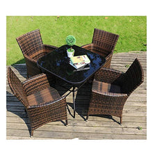 HLZY Tavolo in Vimini in Rattan mobili in Patio e Set s Patio Mobili da Giardino Tavolo e sedie Set Patio Rattan Tavolo da Pranzo Set di Tela di Vimini per Giardino all'aperto Piscina