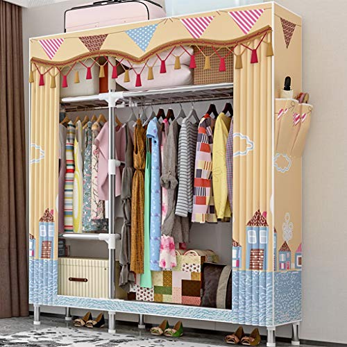 XuQinQin Armadio, Panni for Il Montaggio Armadio Panno Armadio Guardaroba Semplice Doppio Armadio Bold Rinforzo Matrimoniale Grande Armadio di immagazzinaggio 5 Colore Facoltativo Armadio
