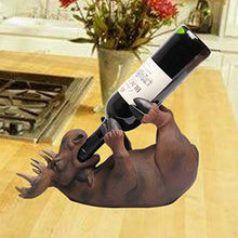 LZ Portabottiglie in Resina con sculture di Animali, Portabottiglie da Tavolo per Gli Amanti degli Animali, Piani di Lavoro, Centro Cucina, Decorazioni, Accessori da Bar, Marrone