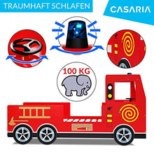 Deuba Letto per Bambini Junior Letto Stile Pompieri Camion Vigili del Fuoco con Sirena e Ruote in 3D 205 x 94,5 x 103 cm
