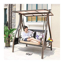 DGHJK Sedia a Dondolo da Patio con Cuscini e baldacchino Sedia a Sdraio da Esterno Mobili da Esterno Sedia a Dondolo da Esterno Panca Set Perfetto per Patio, Giardino, Veranda e Bordo Piscina