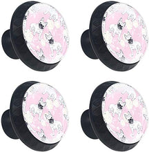 Rosa bianca del modello del cane del carlino Pomelli per Porta Set di 4 Pomelli per Mobili Manopole per Cassetti Cucina Armadio Vetro