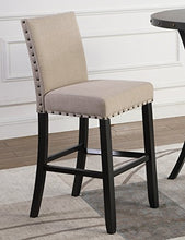 Roundhill Furniture Biony - Tavolo da bar rotondo da 91,4 cm, con sgabelli a testa di chiodo, colore: marrone chiaro