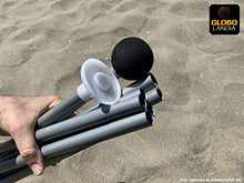 GLOBOLANDIA Tenda 95117G da Spiaggia Tents Globo Sand 2.1m x 2.1m con Ancoraggio a Sabbia, Parasole Portatile Tende con Ancoraggio a Sabbia Tettuccio Parasole