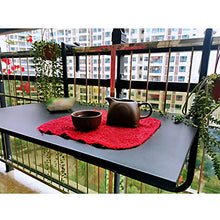 Tavolo Pieghevole Ringhiera del Balcone,Tavolo da Appendere a Sospensione Giardino Esterno 60x40cm,Tavolo da Terrazzo Regolabile Scrivania Portatile,Bar Patio Tavolino da Caffè da Parete,Nero