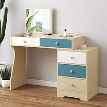 NQFL toletta Europeo Moderno E Minimalista Piazza Pieghevole Specchio Bedroom Studenti Trucco Scrivania Tabelle Cosmetici Blue