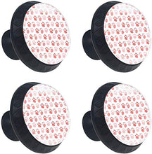 Modello carino zampe di cane rosso Pomelli per Porta Set di 4 Pomelli per Mobili Manopole per Cassetti Cucina Armadio Vetro