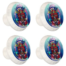 Maniglie per cassetti Manopole per cassetti Manopole rotonde Confezione da 4 per armadietto, cassetti, cassettiere, cassettiere ecc. Teschio Samurai