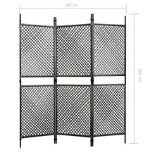FAMIROSA Paravento a 3 Pannelli in Polyrattan Antracite 180x200 cm