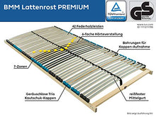 BMM Rete a doghe Premium NV a 7 zone con 42 doghe in legno a molle, silenziose con tappi Duo HQ, doghe trasversali, senza regolazione, 100 x 200 cm