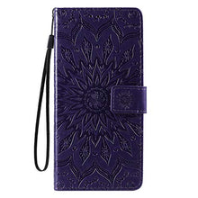 Artfeel Pelle Portafoglio Custodia per Samsung Galaxy S20 Ultra 6.9 Pollice,Flip Magnetica Viola Cover Sbalzato Girasole Modello Libro Stile con Carta Slot Cinturino Supporto Cover