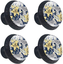Leopardo floreale con foglie tropicali Pomelli per Porta Set di 4 Pomelli per Mobili Manopole per Cassetti Cucina Armadio Vetro