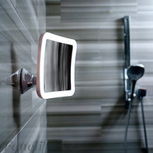 Fancii 10x Specchio ingranditore per Trucco con Luce LED e Ventosa Potente - Specchio cosmetico da Viaggio Illuminato - Specchio da Bagno Portatile, Mira (10X)