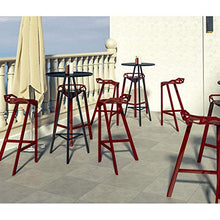 LF- Bar Stool Ferro Battuto Alta Gara di casa Balcone Tempo Libero all'aperto Bar Stool semplicità (Color : Red)