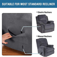 Pelle Scamosciata Copripoltrona Relax Reclinabile Elasticizzato Fodera per Poltrona Reclinabile Fodera per Divano Reclinabile Lavabile in Lavatrice per Divano del Soggiorno-Grigio