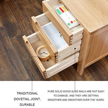 Comò e cassettiere Comodino Comodino in Legno massello Armadio Camera da Letto armadietto in Legno Tre cassetti Camera da Letto (Color : Wood Color, Size : 40 * 35 * 50cm)