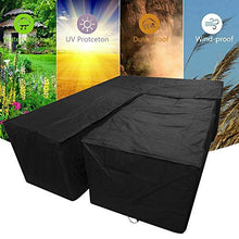 Copertura Protettiva Divano Angolare,Forma di L Coperture per Mobili da Giardino,Impermeabile Resistente al Vento Resistente all'aria Copridivano (215X215X87CM&155x95x68cm)