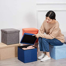 WYJW Sgabello poggiapiedi Imbottito, poggiapiedi Imbottito Sgabello per Divano Scatola portaoggetti Multifunzione Poggiapiedi Pouf Sedia Imbottita Sgabello per Soggiorno Camera da Letto