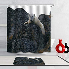 LIYAN Combinazione Bagno. Immagini Chiare E Colori Vivaci Rendono Il Tuo Bagno Pieno di Vita. Accessori da Bagno. Orso Polare sulla Pietra.
