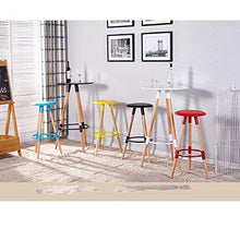 LWW Sgabelli, sgabelli da bar di legno solido Bar Chair Sgabello Alto semplice europea,Nero