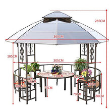 HLZY Gazebo da Giardino 12x12 FT Outdoor Gazebo for Cortili con scrivania, Backyard Canopy Deck Gazebo, Gazebo Ombra for Patio Outdoor Garden Eventi Tettoia da Esterno