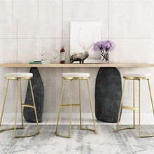 LLT Pratico Sgabello moderno bar sgabello da cucina Bar colazione pranzo struttura della sedia al banco Gold metallo sicurezza morbida cuscino del sedile Carico 130 Kg,bianca,65CM