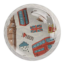 Londoner Symbole (2) 4 PCS Pomelli per Porta, Pomolo per Mobile, Pomelli per Mobili con Viti, Maniglia per Armadietto, Pomelli per Porta, Pomelli per Cassetti per Porta, Armadio, Cassetto e Credenza