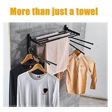 GJXJY Portasciugamani da Parete Girevole Portasciugamano in Alluminio Spaziale con 7-Braccio e 6 Ganci, Swing out Porta Asciugamani Portaoggetti Organizer per Il Bagno