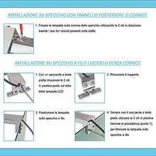 Inbagno Specchio bagno con Lampada LED 105x70 cm, reversibile, con illuminazione LED Cromo luce naturale (Luce Naturale 50 cm, 105x70 cm)