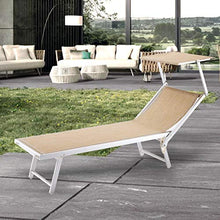 PRATIKO LIFE Lettino Mare Lido Professionale in Alluminio TEXTILENE Sdraio Piscina, Ecru Melange
