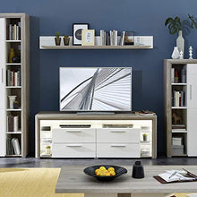 Stella Trading ACHWE51041 Celia-Mensola da Parete Effetto Rovere Argento, di Alta qualità e Versatile, truciolato, Bianco, 165 x 18 x 20 cm
