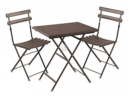 EMU Set da Esterno Arc En Ciel Marrone d'India Tavolo 70x50cm + 2 Sedie