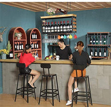 Rastrelliere per calici in legno, portabottiglie per vino da appendere a soffitto Scaffale per calice in metallo Scaffali galleggianti Bar Decorazioni per la cucina Organizer per tazze (Dimensioni:
