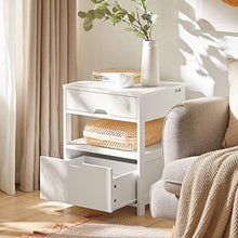 SoBuy® Comodini letto, tavolino da salotto o soggiorno, con cassetto,bianco,FRG258-W,IT
