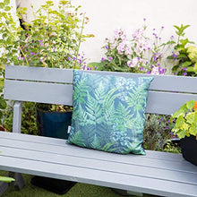Celina Digby® Cuscino da giardino impermeabile per esterni in fibra cava di colore blu navy quadrato dimensioni 43 x 43 cm, 43 x 43 cm, felci verdi